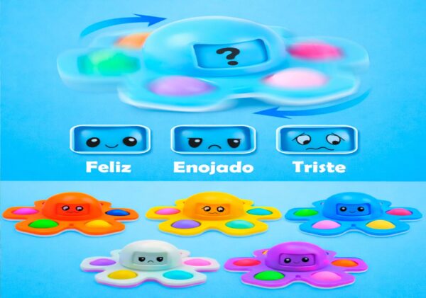JUGUETE PULPO SPINNER Y POP IT