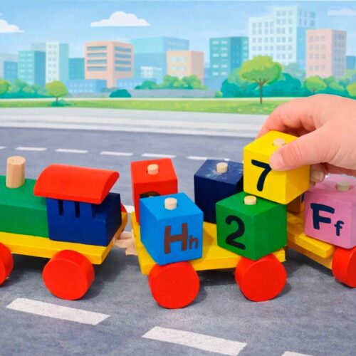 TREN FIG GEOMETRICA EN CAJA