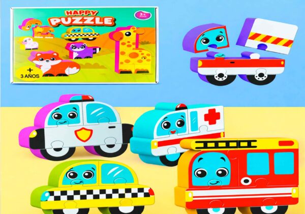 ENCAJE PUZZLE TRANSPORTE GOMA EVA